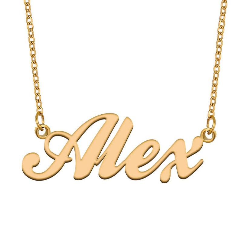 [Australia] - Dancing Wolf Stainless Steel Custom Name Necklace Personalized Customize Any Names Mother Day Jewelry Gift No Custom Gold - Alex 