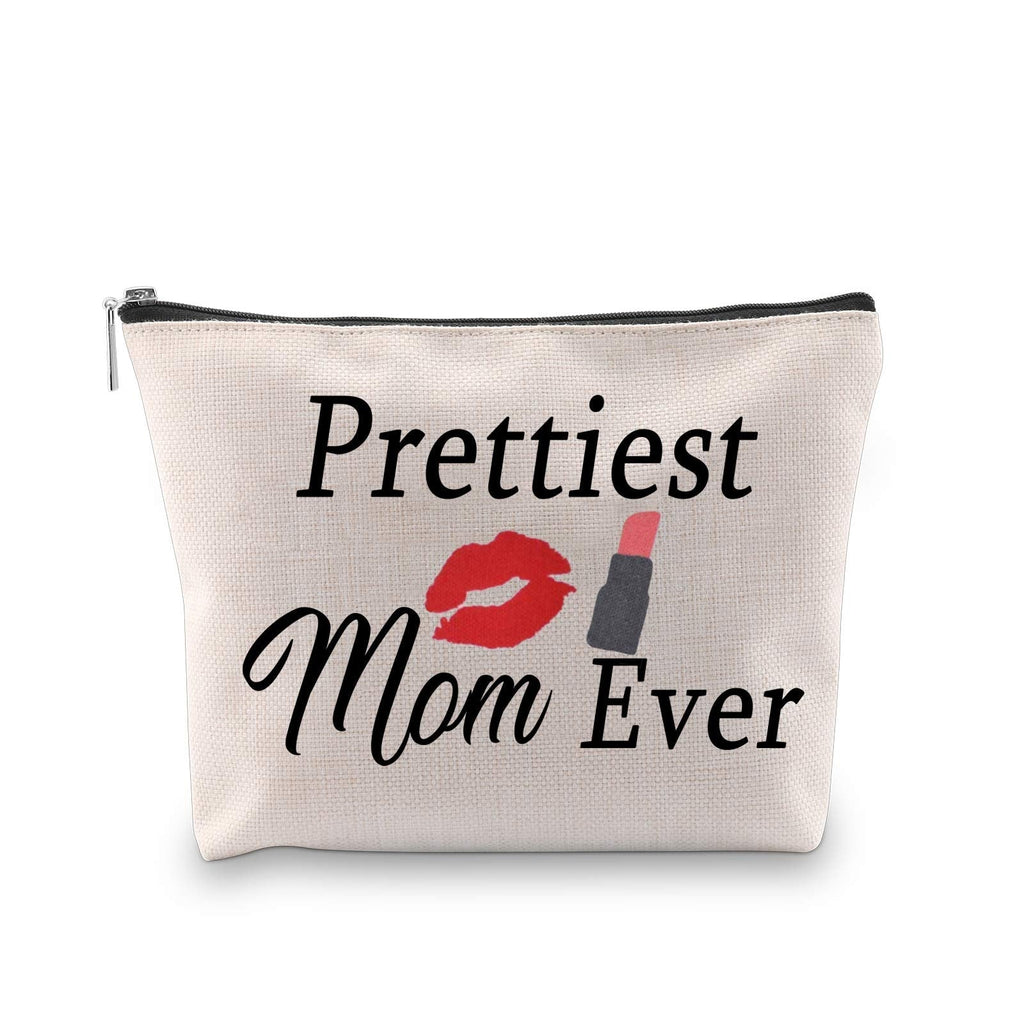 [Australia] - POFULL Prettiest Mom Ever Gifts Mom Cosmetic Bag Mother's Day Gift New Mom Gifts Funny Mom Birthday Makeupbag (Prettiest Mom Makeupbag) Prettiest Mom Makeupbag 