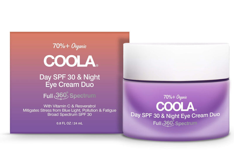 [Australia] - COOLA Organic Day and Night Eye Cream Sunscreen, Full Spectrum Skin Care with Coconut & Aloe Water, Broad Spectrum SPF 30, 0.8 Fl Oz 