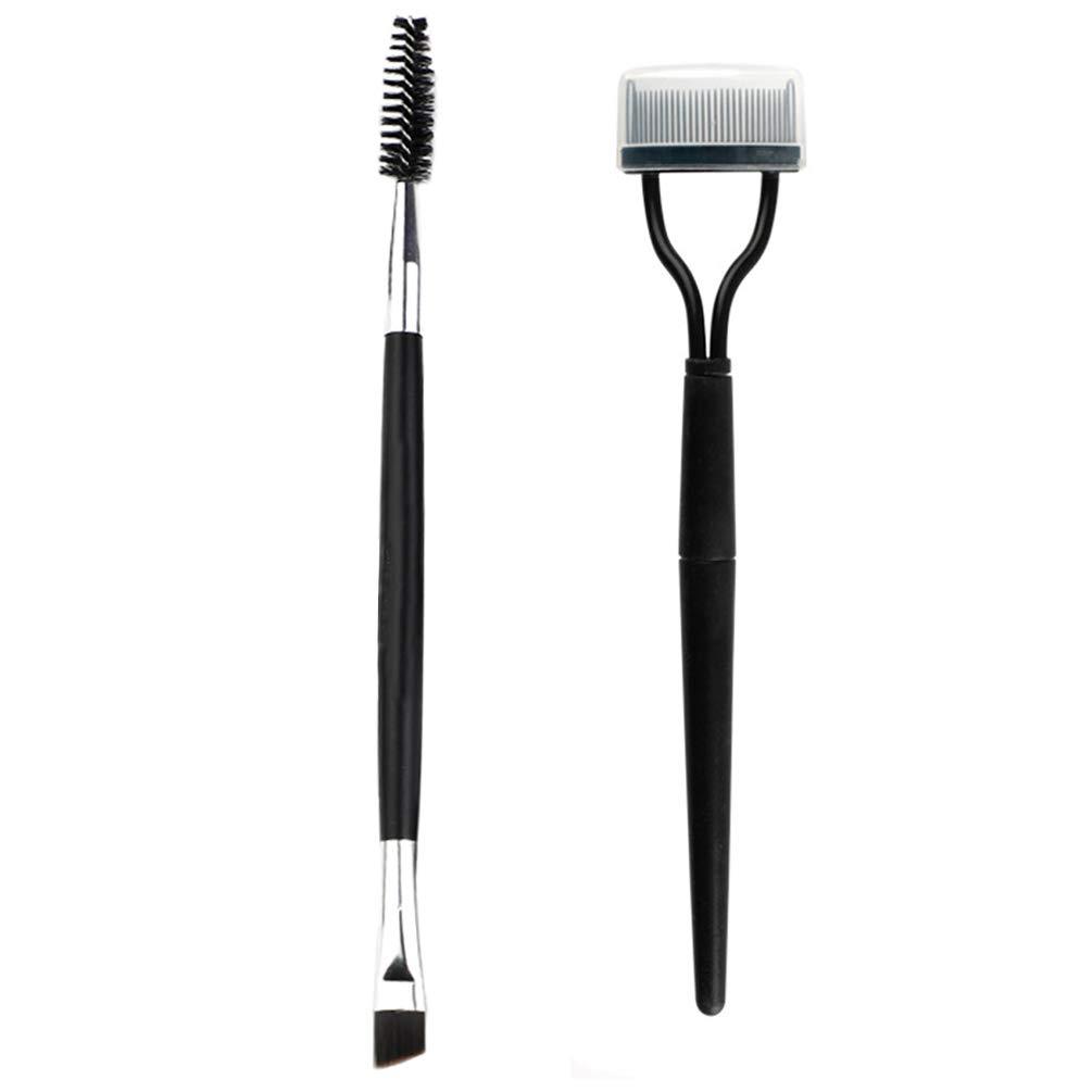 [Australia] - Eyelash Comb ,Eyelashes Separator Curler+ Duo Eyebrow Brush and Spoolie Brush, False Eyelashes Applicator Tool 2PCS 