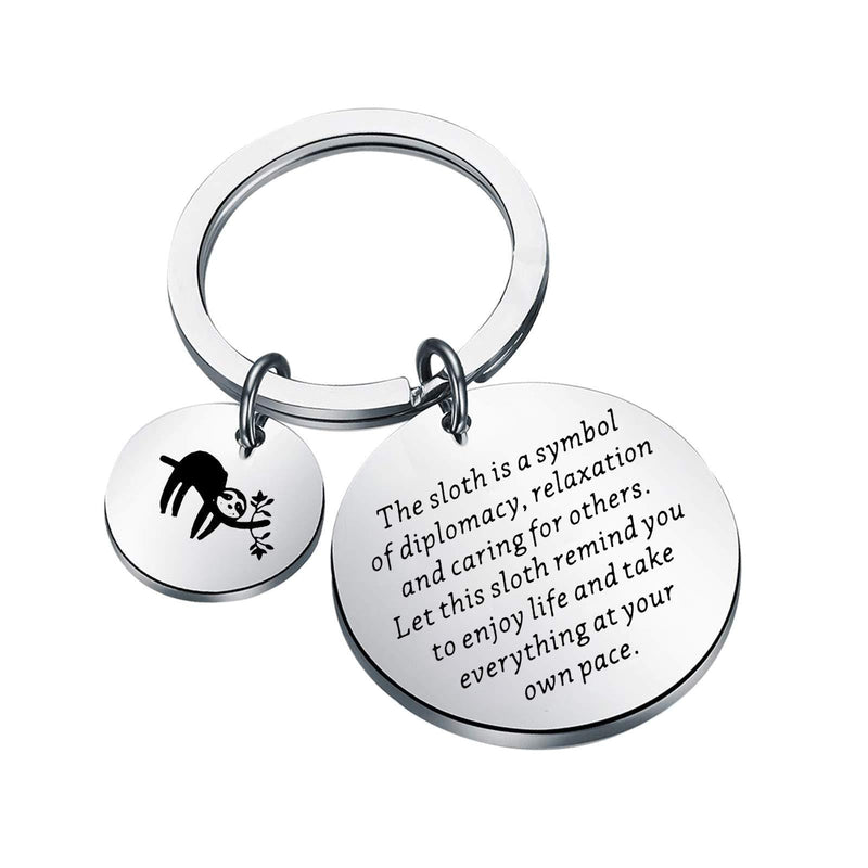 [Australia] - ENSIANTH Sloth Keychain Sloth Lover Gift Inspirational Sloth Gifts for Friends Animal Lover Gift 