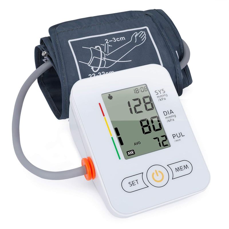 [Australia] - Automatic Arm Blood Pressure Monitors-maguja Automatic Digital Upper Arm Blood Pressure Monitor Arm Machine, Wide Range of Bandwidth, Large Cuff, Large LCD Display BP Monitor, Suitable for Home Use White 