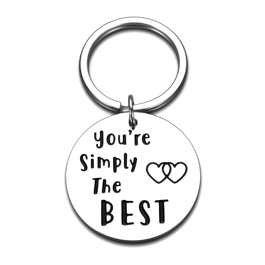 [Australia] - Couple Gifts for Him Her Wedding Anniversary Keychain for Boyfriend Girlfriend Birthday Best Friend Graduation for Schitts C Fans Lover Husband Wife Women Men You’re Simply The Best Keyring 