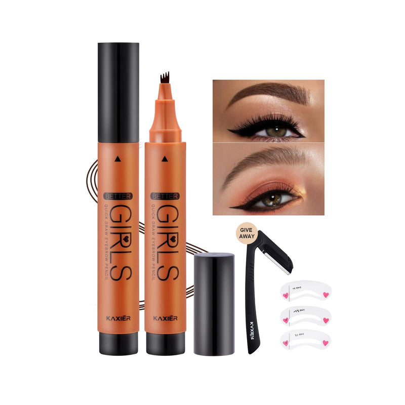 [Australia] - OKENTEN Eyebrow Tattoo Pen, Waterproof and Smudge-proof Eyebrow Pencil, Microblading Eyebrow Pencil with a Micro-Fork Tip Applicator, Creates Natural Looking Brows(02) D102 