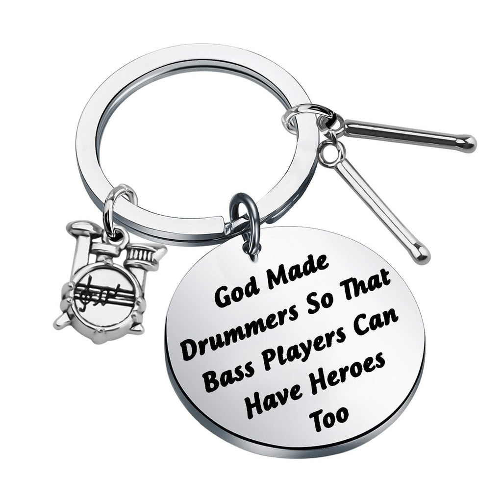 [Australia] - CENWA Drummer Gift Drummer Keychain God Made Drummers So That Bass Players Can Have Heroes Too Keychain God Made Drummers K 