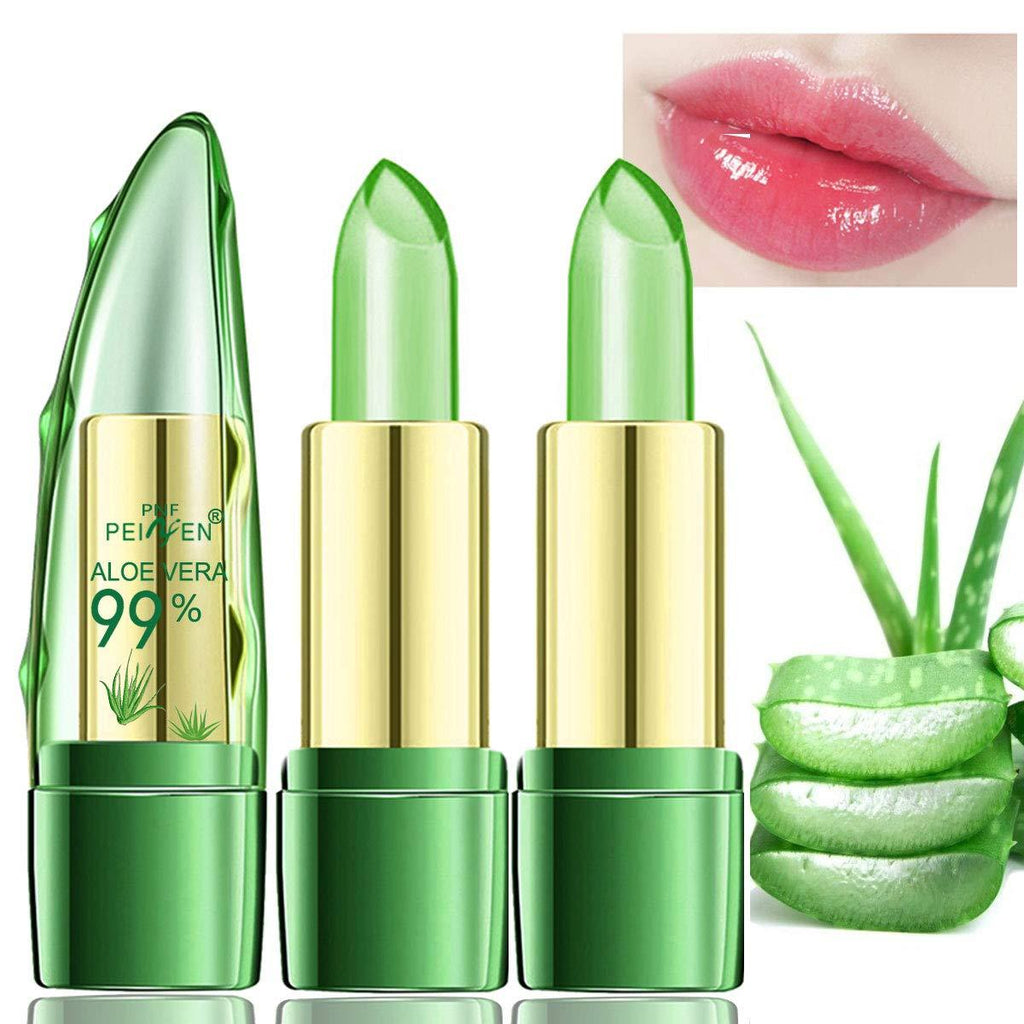 [Australia] - Amazfly 2 Pcs Aloe Vera Lipstick, Clear Jelly Lipsticks, Magic Temperature Color Change Lipstick Lip Blam Moisturizing Long Lasting Lip Makeup (2Pcs) 2Pcs 