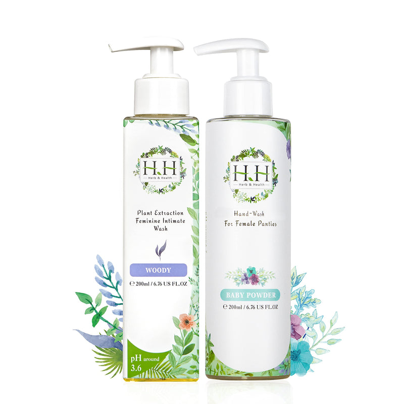 [Australia] - Feminine Wash+Panties Stain Remover Detergent - Natural Essential Oil Scent Vaginal Wash Women Vulva Skin Care Laundry Daily Wash Lingerie Underwear Blood HH Herb&Health 