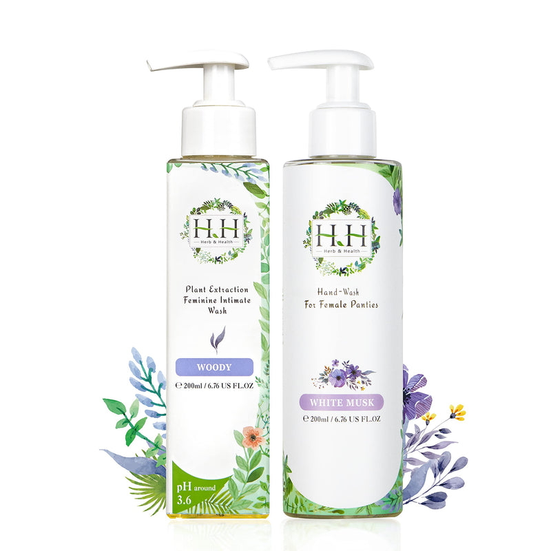[Australia] - Feminine Wash+Panties Stain Remover Detergent - Natural Essential Oil Scent Vaginal Wash Women Vulva Skin Care Laundry Daily Wash Lingerie Underwear Blood HH Herb&Health 
