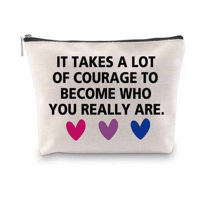 [Australia] - G2TUP Bisexual LGBTQ Pride Month Gift Purple Blue Pink BI Pride Heart Cosmetic Travel Pouch Bag (Purple Blue Pink Heart) Purple Blue Pink Heart 