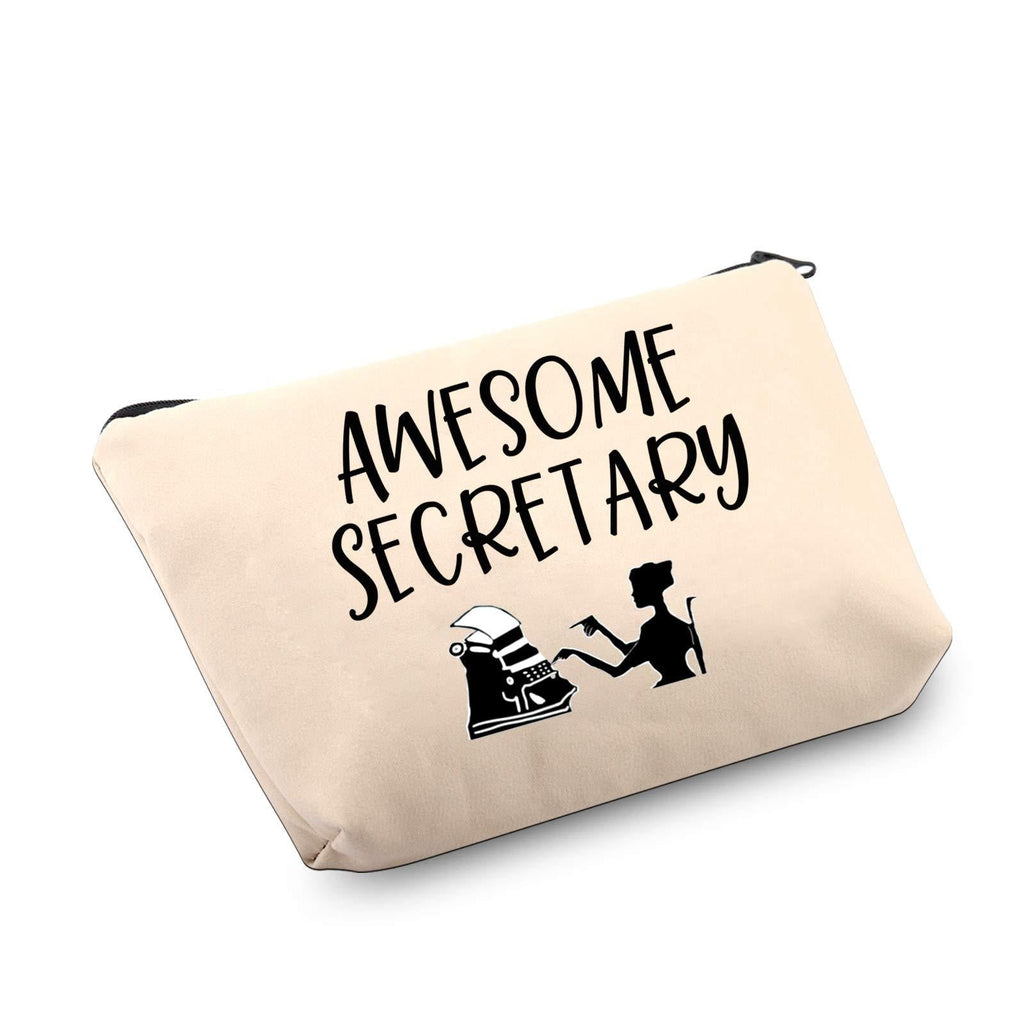 [Australia] - G2TUP Best Appreciation Idea for Coworkers Awesome Secretary Office Job Employee Makeup Bag Administrative Assistant School Secretary Gift (Awesome Secretary) 