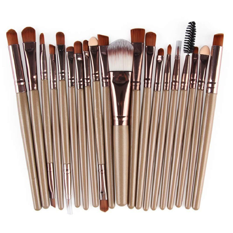 [Australia] - Makeup Brushes ZHIYE Make up Brush Set 20 PCs Professional Face Eyeliner for Foundation Blush Concealer Eyeshadow Light Brown 