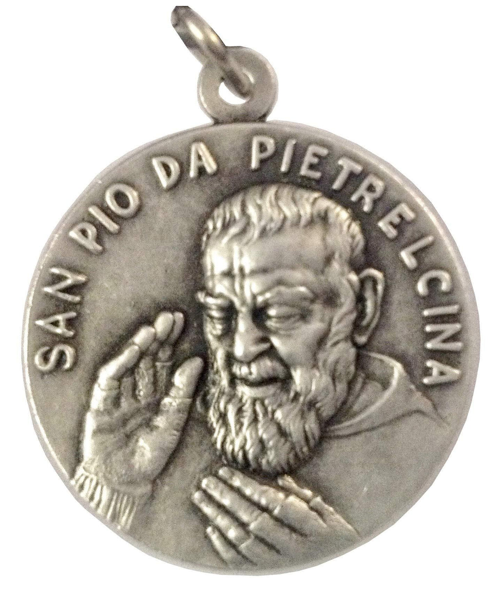 [Australia] - SAINT PIO FROM PIETRELCINA ( PADRE PIO ) Medal - BIG SIZE - 32 mm - Made in HIGH RELIEF 