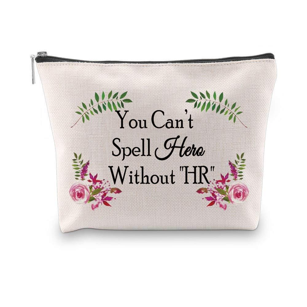 [Australia] - G2TUP HR Gifts for Coworkers HR Director Makeup Pouch You Can’t Spell Hero Without HR Thank You Gift for HR Manager (HR) 