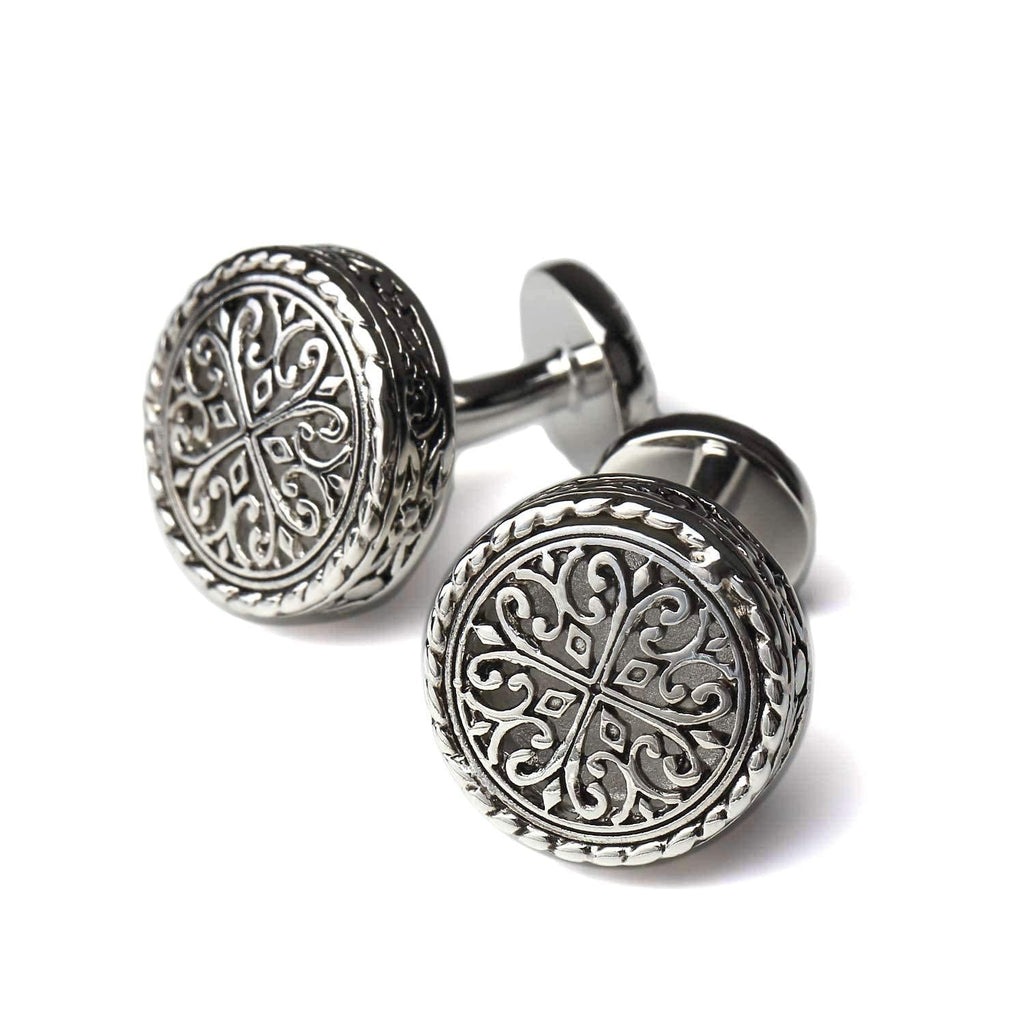 [Australia] - Cufflinks for Men Vintage Style Irish Celtic Knot Ball Return Fixed Backing Cuff links Mens French Shirts Accessory Wedding Best Man Tuxedo Studs Father's day Groomsmen Gifts Box Grey 