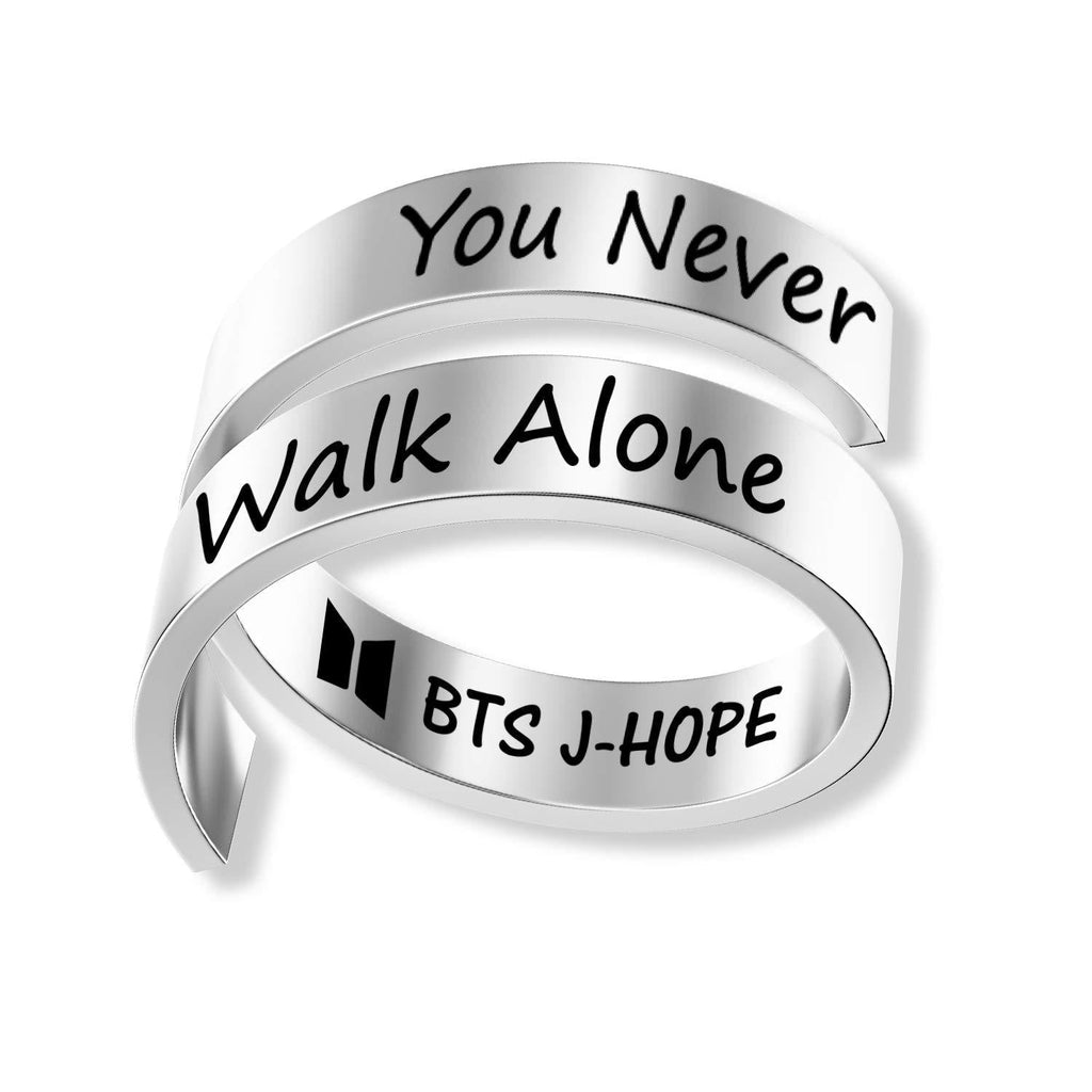 [Australia] - BTS Rings BTS Jewelry for Girls Love Yourself You Never Walk Alone Gift for BTS Army Fans J-HOPE 