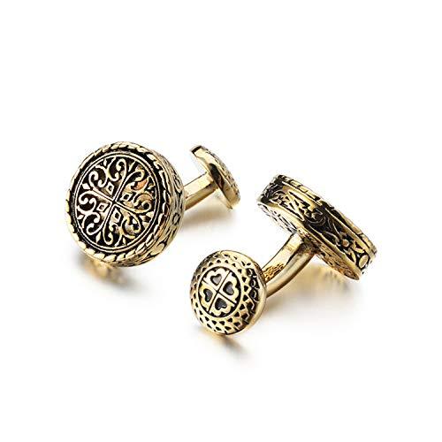 [Australia] - Cufflinks for Men Vintage Style Irish Celtic Knot Ball Return Fixed Backing Cuff links Mens French Shirts Accessory Wedding Best Man Tuxedo Studs Father's day Groomsmen Gifts Box Yellow 