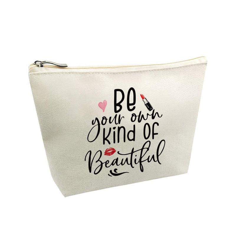 [Australia] - Be Your Own Kind of Beautiful Inspirational Makeup Bag Travel Waterproof Toiletry Bag Cosmetic Bag Pencil Pouch Gifts Makeup Bags For Women,Travel Makeup Bag Piral Quote (Be your own kind of beautiful) Be Your Own Kind of Beautiful 