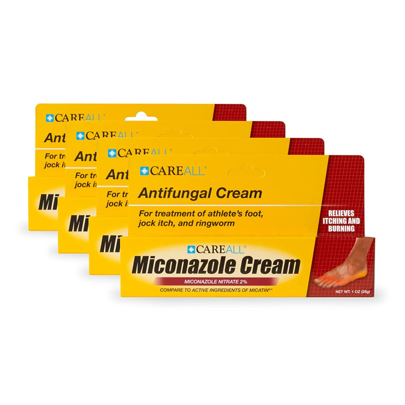 [Australia] - (4 Pack) CareALL® 1.0 oz. Antifungal Miconazole Nitrate 2% Cream, Compare to Leading Brand, Cures Most Athlete’s Foot, Jock Itch, Ringworm 1 Ounce (Pack of 4) 
