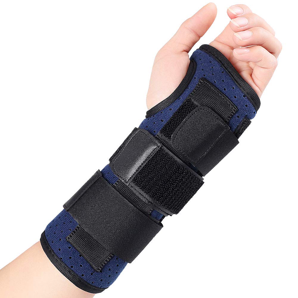 [Australia] - PoTao Wrist Support Braces Relief Wrist Joint Pain Sports Sprain Carpal Tunnel Protector Night Day Wrist Splint for Men and Women (Single Left Hand),Blue Single Left Hand 