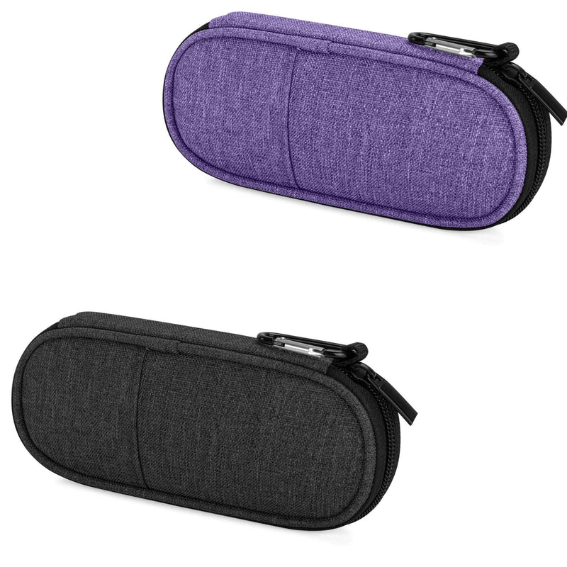 [Australia] - Yarwo Insulin Cooler Travel Case Bundle, Diabetic Medication Organzier with 4 Ice Packs for Insulin Pens and Other Diabetic Supplies, (Purple Bundle with Black) 