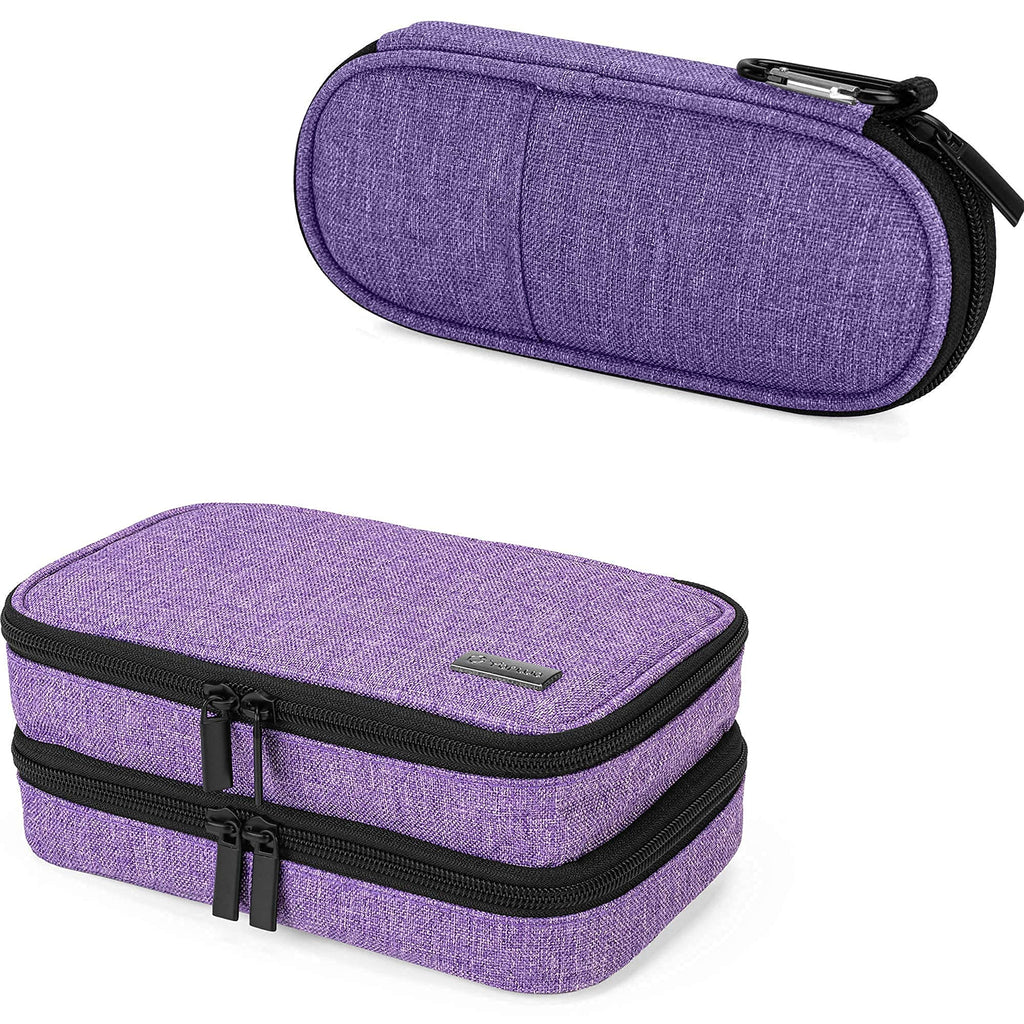 [Australia] - YARWO Insulin Cooler Travel Case, Single and Double Layer Diabetic Travel Case with 6 Ice Packs Bundle for for Insulin Pens, Blood Glucose Monitors or Other Diabetes Accessories, Purple 