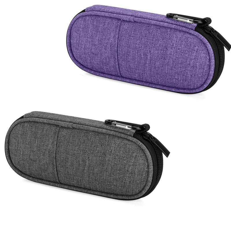 [Australia] - Yarwo Insulin Cooler Travel Case Bundle, Diabetic Medication Organzier with 4 Ice Packs for Insulin Pens and Other Diabetic Supplies, (Purple Bundle with Gray) 