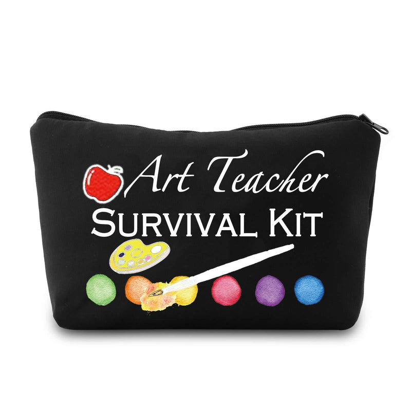 [Australia] - PXTIDY Art Teacher Survival Kit Makeup Bag Art Teacher Gift Teacher Pencil Pouch Teacher Bag for Teacher Appreciation Gift (BLACK) BLACK 