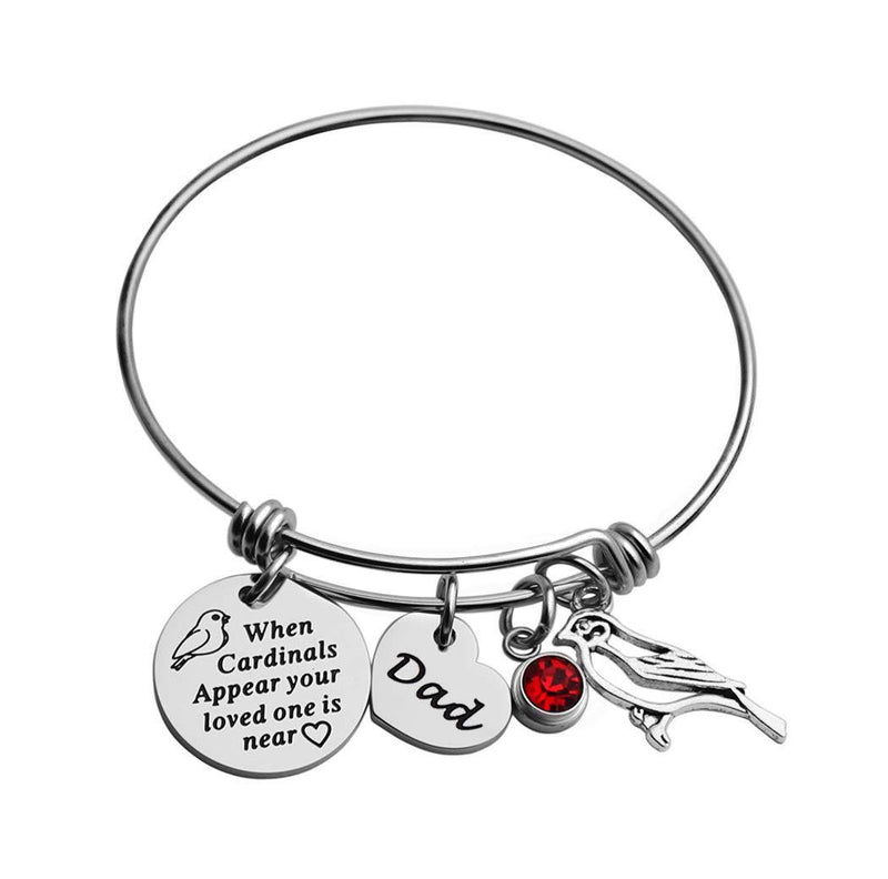 [Australia] - Asqunpin Cardinal Memorial Bracelet When Cardinals Appear A Loved One is Near Charm Bangle Sympathy Gift Family Loss Remembrance Dad Memorial Bracelet 