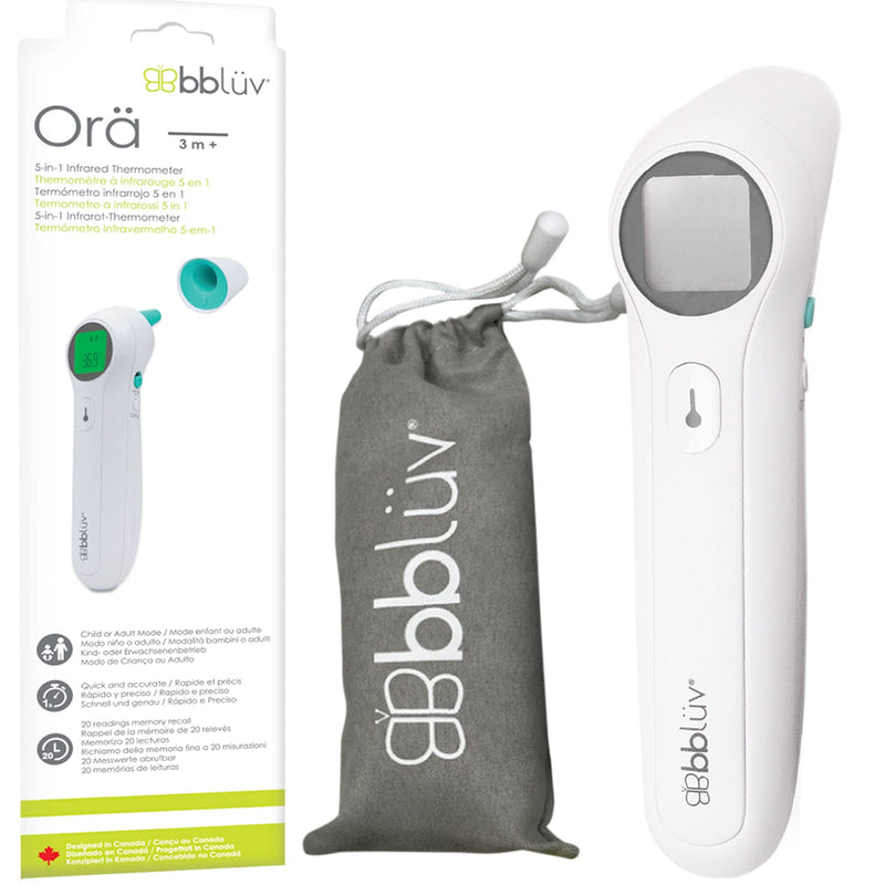 [Australia] - bblüv - Orä - Non-Contact Digital Infrared Thermometer, Ear Thermometer - 5 in 1 in LED Display, for Babies, Children, and Adults Tracking Fever Indicator – Fast 1 Second Temperature 