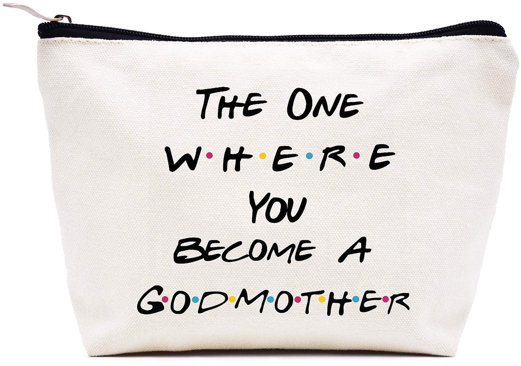 [Australia] - Makeup Bag Gift for Best Friend,Cosmetic Bag Gift for Godmother,To Be Godmother,Baptism Gift,New Godmother Gift ,Godmother Proposal Ideas,Friends TV Show Gift,The One Where You Become A Godmother 