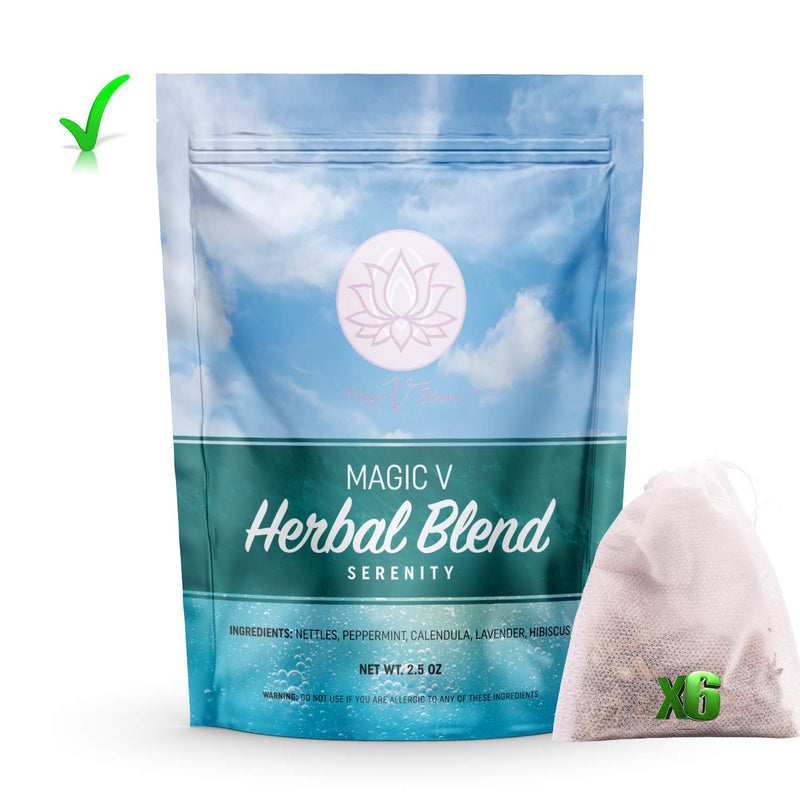 [Australia] - Magic V Steam Serenity Herbs Blend 2.5 Oz Yoni Steam Herbs Made In USA Natural Whole V Steam Herbs Comes with 6 Ready to Steam Herbal Bags Easier Clean Up Cooling Therapy 