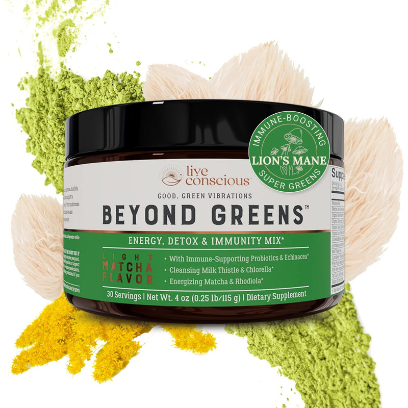[Australia] - Beyond Greens Concentrated Superfood Powder - Matcha Flavor w/ Chlorella, Echinacea, & Probiotics for Immune Support & Energy | by LiveWell - 30 Servings 4 Ounce (Pack of 1) 