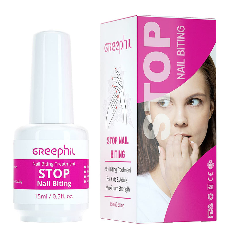 [Australia] - Greephil Thumb Sucking Stop for Kids & Nail Biting Treatment for Adults - Bitter Nail Polish to Help Kids, Toddlers and Adults to Stop Biting Nails, Sucking Thumbs and Fingers - 15 ml/ 0.5 fl. oz. 