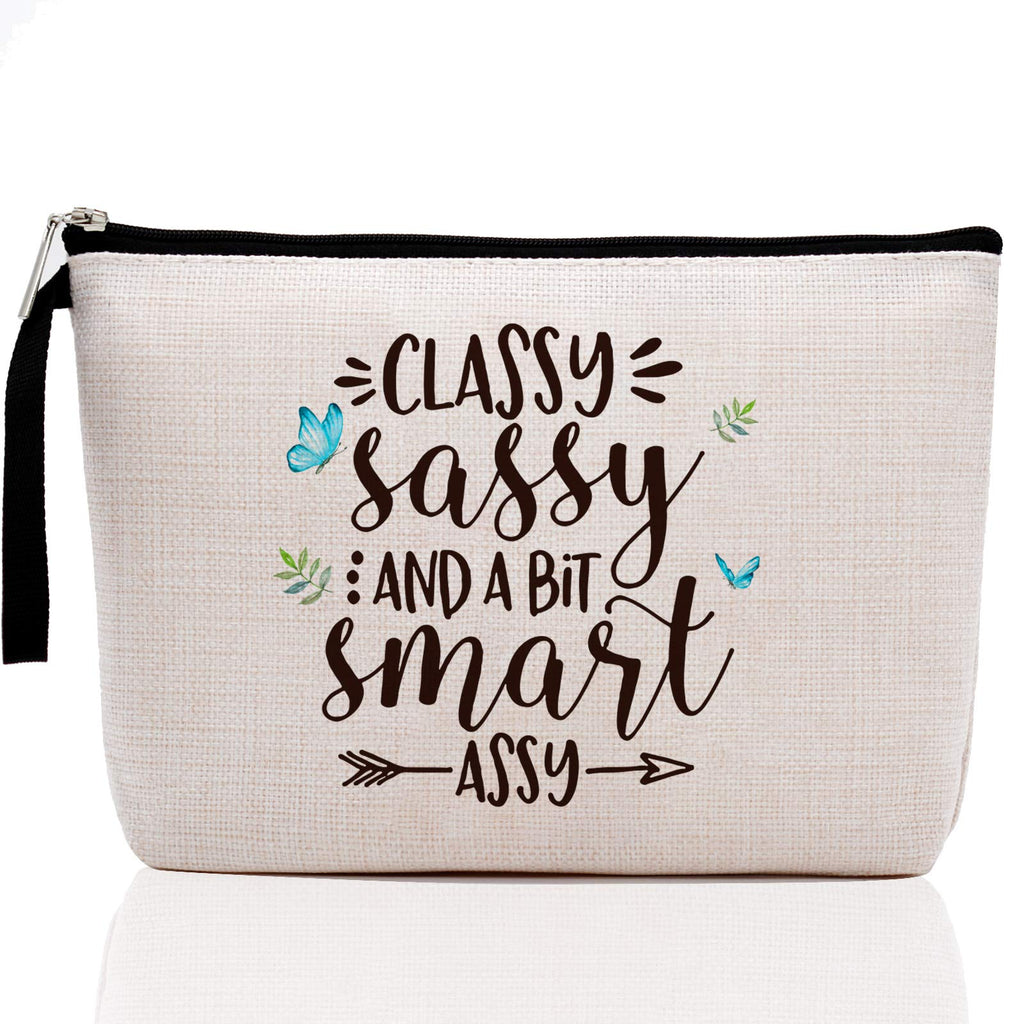 [Australia] - Inspirational Gifts for Women, Sarcasm Gifts for Her Teen Friends-Funny Novelty Makeup Bag-Classy, Sassy and a Bit Smart Assy 