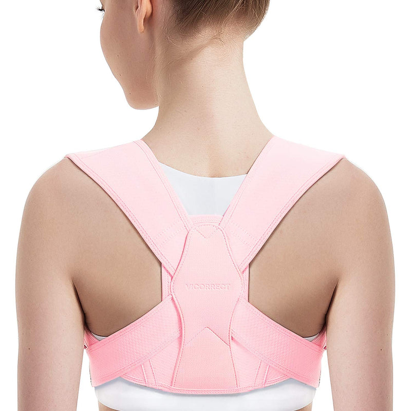 [Australia] - Posture Corrector for Women and Men, Vicorrect Adjustable Upper Back Brace for Clavicle Support and Providing Pain Relief from Neck, Shoulder, and Upper Back S-M (25"-35") Small/Medium 