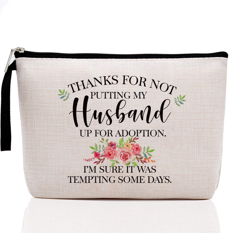 [Australia] - Mother in Law Birthday Gifts, Funny Mother in Law Gifts from Daughter in Law Son in Law-Thanks For Not Putting My Husband Up For Adoption-Makeup Bag 