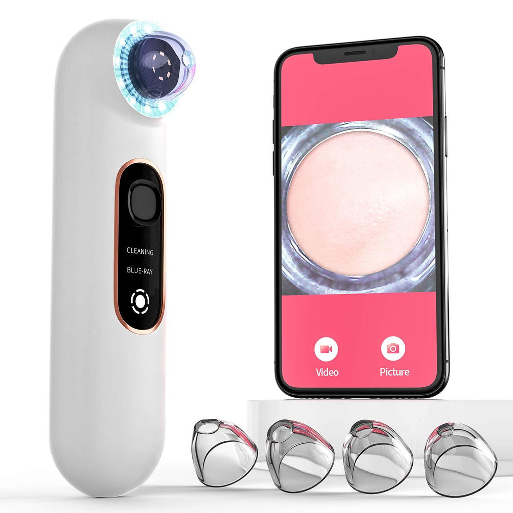 [Australia] - Blackhead Remover Pore Vacuum with Camera-Upgraded Visual Facial Pore Cleaner with Blue Light Therapy Electric WIFI Black Head Remover Suctioner Acne Extractor Pimple Vacuum Portable Skin Care Tool 