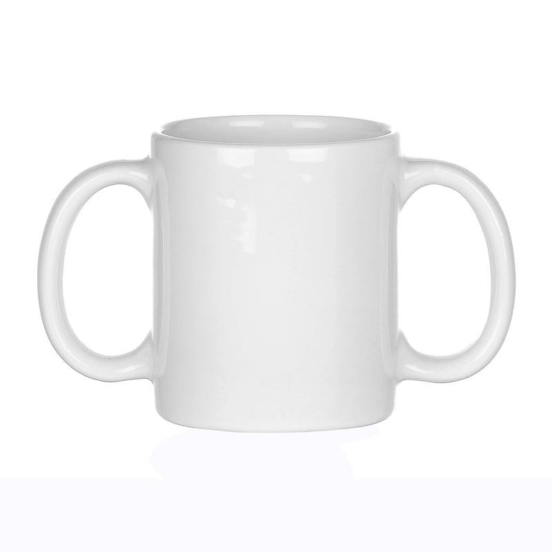[Australia] - Dual Handle Mug to Aid Tremors, MICROWAVE SAFE, 11.83 US Fl. Oz. (350 Ml), BPA-FREE - WHITE Color 