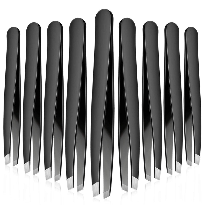 [Australia] - 24 Pieces Slanted Tweezers Set, Eyebrow Slanted Tip Tweezers Precision Stainless Steel Slanted Tips Tweezers for Eyebrows, Ingrown Hair, Facial Hair, Blackhead and Lash Extension for Men and Women 