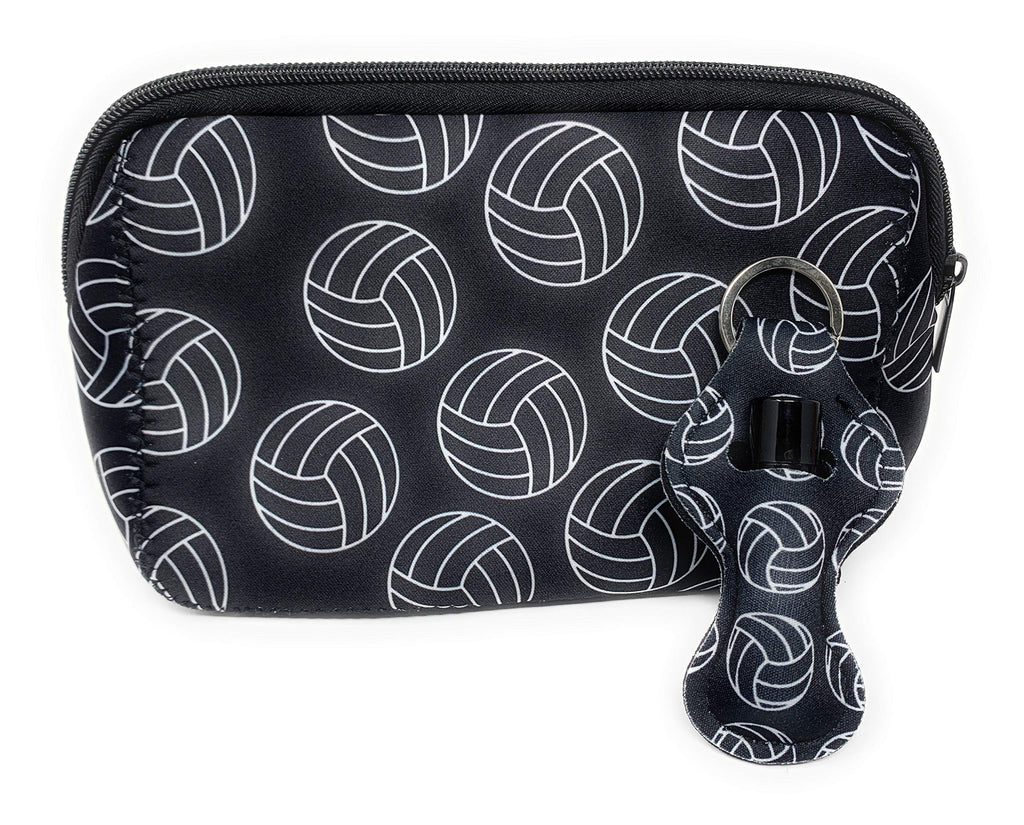 [Australia] - Zippered Cosmetic Bag for Women Large Makeup Pouch Teen Cute Storage Organizer(Black Volleyball) Black Volleyball 