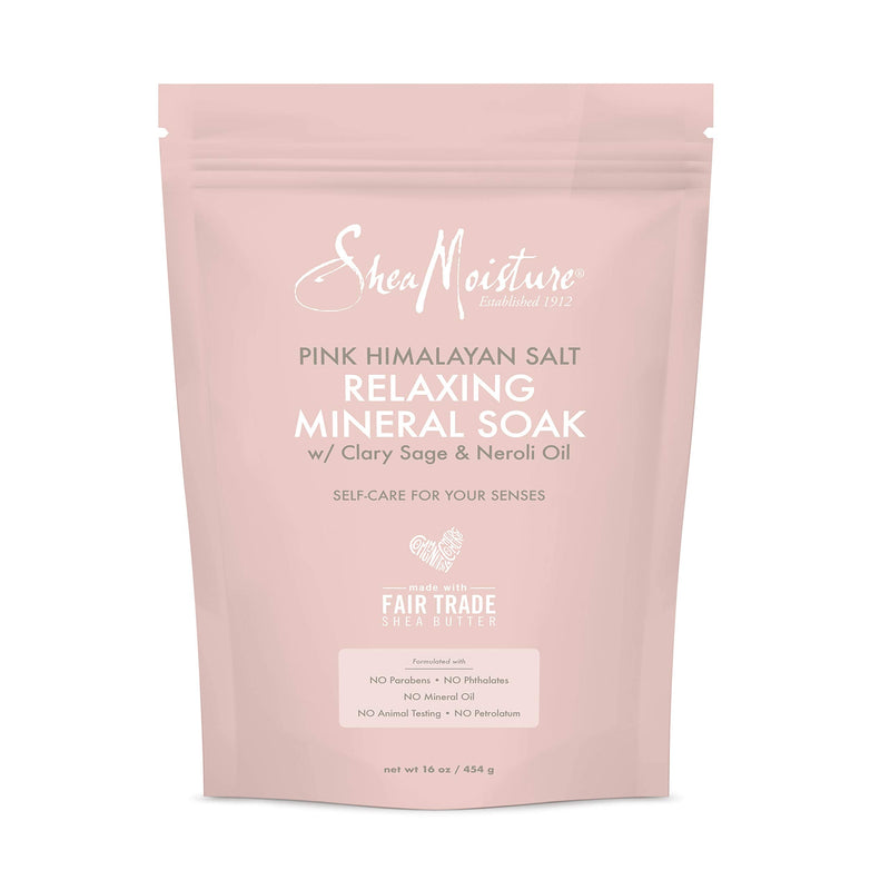 [Australia] - SheaMoisture Relaxing Mineral Soak Bath Salts for All Skin Types Pink Himalayan Salt Bath Salts Cruelty Free Skin Care, Made with Fair Trade Shea Butter 16 oz 