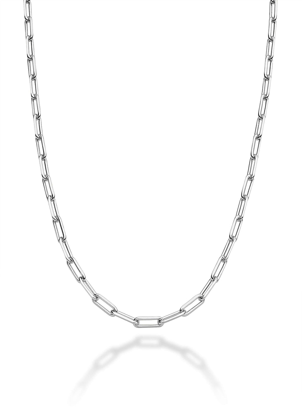 [Australia] - Miabella Solid 925 Sterling Silver Italian 2.5mm Paperclip Link Chain Necklace for Women Men, 16, 18, 20, 22, 24, 26, 30 Inch Made in Italy 16 Inches 