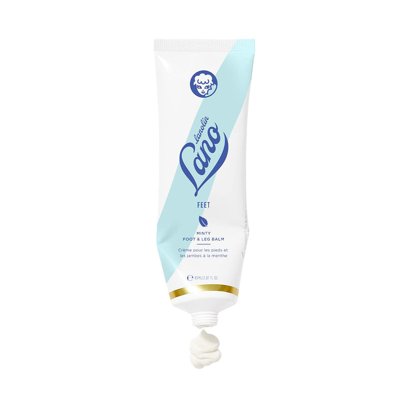 [Australia] - Lanolips Minty Foot & Leg Balm - Creamy Moisturizer with Intensley Hydrating Lanolin and Peppermint Oil for Dry Feet, Ankles, Legs (85ml / 2.87oz) 