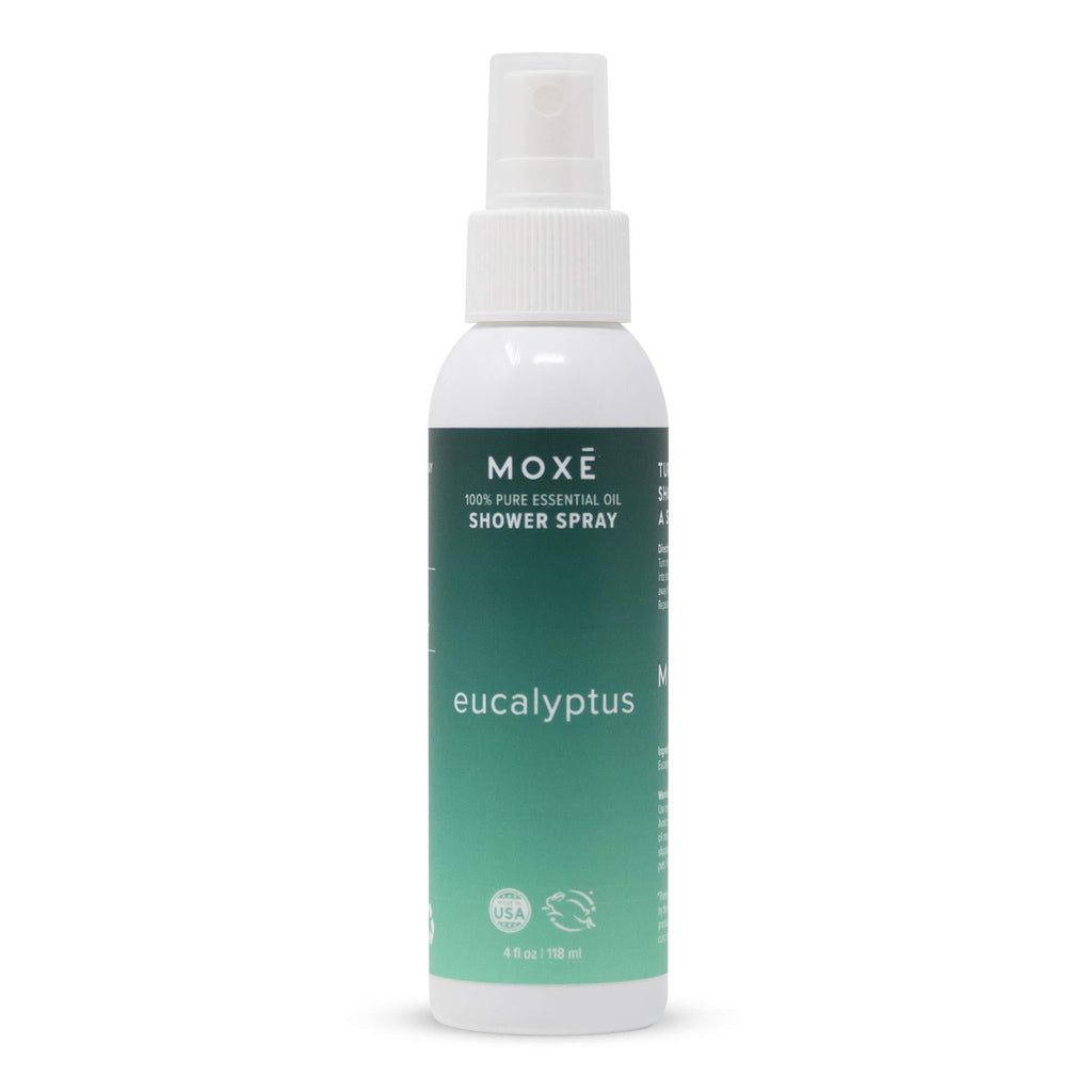 [Australia] - MOXĒ Eucalyptus In-Shower Aromatherapy Mist, 4 Ounces, Essential Oils Sinus Steam Spray, Congestion Relief, Daily Relaxation, Stress Relief, Natural, Plant Based, Made In USA 4 Ounce 