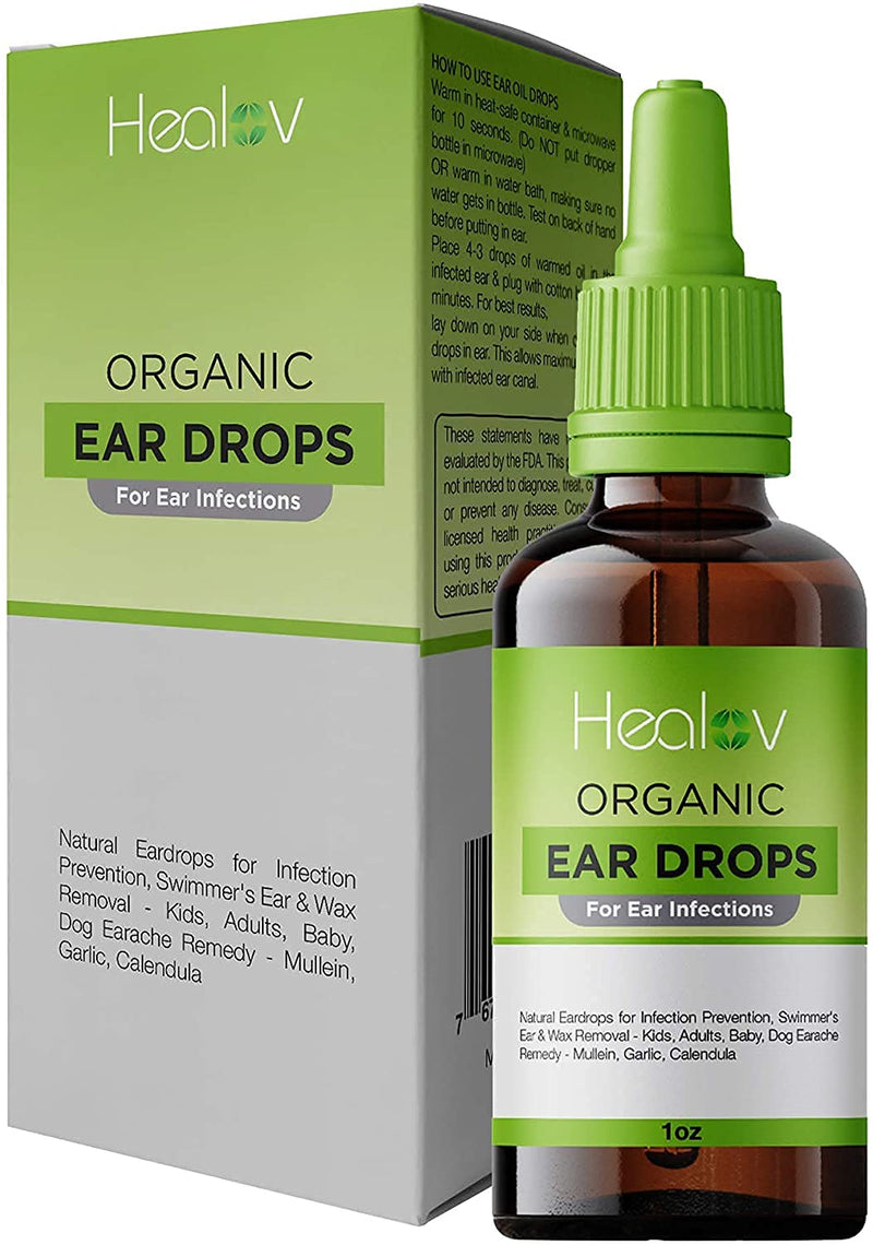 [Australia] - Organic Ear Oil for Ear Infections - Natural Eardrops for Infection Prevention, Swimmer's Ear & Wax Removal - Kids, Adults, Baby, Dog Earache Remedy - with Mullein, Garlic, & Calendula 