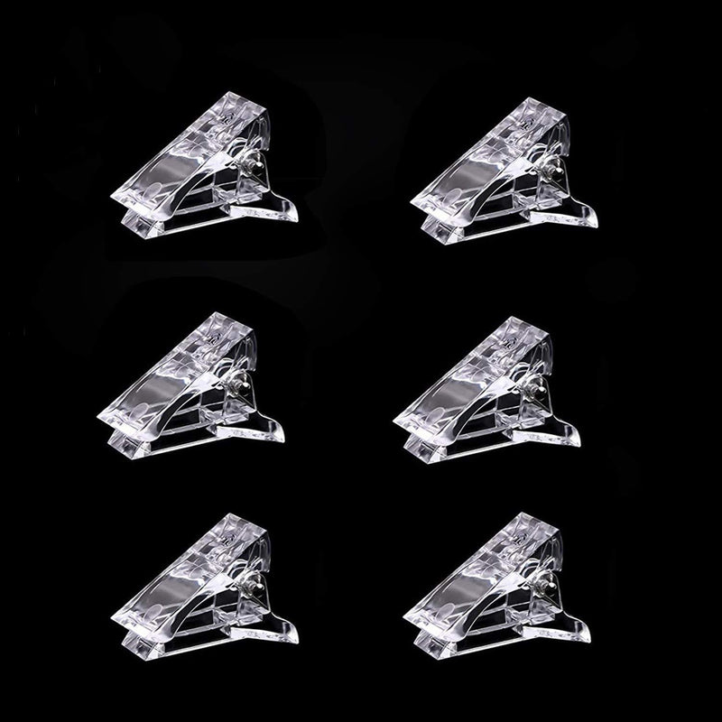 [Australia] - 6Pcs Nail Tips Clip for Quick Building Polygel nail forms Nail clips for polygel Finger Nail Extension UV LED Builder Clamps Manicure Nail Art Tool 