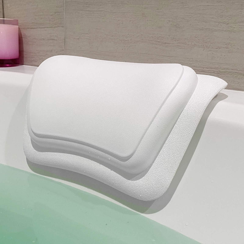 [Australia] - Femoco NEW Generation Spa Bathtub Pillow, One-Piece Molding Seamless Technology Water Resistant Hot Tub Pillow, Human Engineering Design to Support Head and Neck. Headrest Bath Pillow (13x8 in.) 
