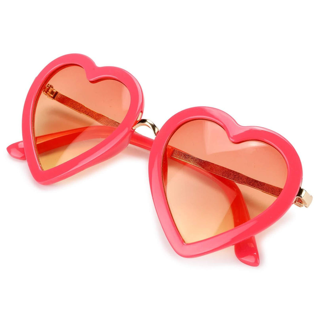 [Australia] - mibasies Kids Heart Shaped Sunglasses for Toddler Girls Age 3-10, UV 400 Protection Bright Red 