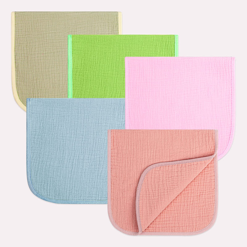 [Australia] - Baby Burp Cloths, Muslin Burp Clothes for Baby Girls/Boys, Large 20''×10'' Absorbent Burp Rags for Unisex Newborn, Organic Burp Cloth for Spit Up/Milk Dribbles, 5 Pack 