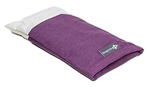 [Australia] - Halfmoon Scented Yoga Linen Eye Pillow for Eyes and Forehead, Perfect for Yoga, Meditation, and Sleep - (Lavender Scent) Plum/Ivory 